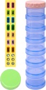 7 dzień Pill Organizer Case Stackable Cotygodniowe suplementy Vitamin Pills Holder Dispenser Extra Duży Przezroczysty niebieski z etykietą i jedną więcej lidów