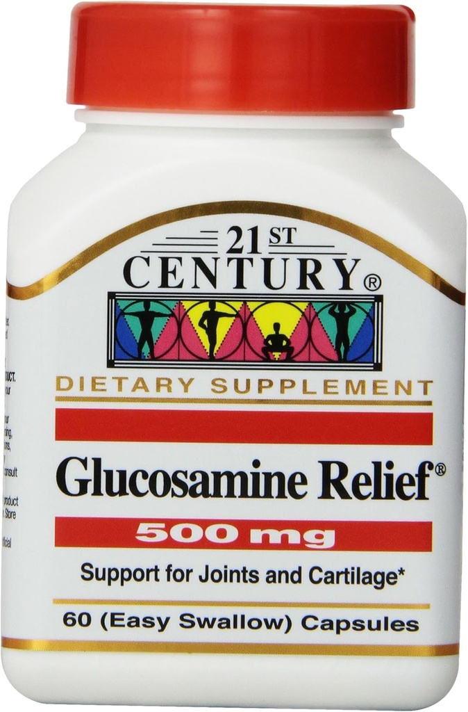21. Century Glukozamina Relief 500 Mg, 60 Łatwe do Połknięcia Kapsułki, (Opakowanie po 3)