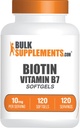 BulkSupplements.com Biotin 10000mcg Softgels - Witamina B7, Biotin Vitamin for Hair, Skin and Nails, Biotin Supplement - Gluten Free, 1 Softgel per Serving, 120 Count (Pack of 1)