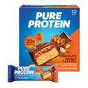 Czyste bary protein, wysoki poziom białka, odżywcze przekąski do wsparcia energii, niski cukier, gluten wolny, karmel peanut czekoladowy, 1.76oz, 12 Hrabia (Opakowanie 1) (Opakowania maja Vary)