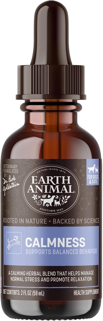 Ziemskie zwierzę Aptekarz płynny Suplement - Calmness Herbal Remedies for Dogs & Cats - 2 fl oz