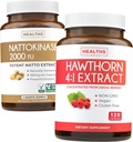 Nattokinase & Hawthorn (4- Month Supply) Nattokinase Berry Harmony - Nattokinase 2000 FU Powerful Natural Fermented Soybeans (4- Month Supply) & Hawthorn Berry 4: 1 Extract - Vegan and Non-GMO