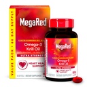 MegaRed Ultra Siła 1000mg Omega-3 Kryll Suplement oleju z EPA / DHA, Astaksantyny i fosfolipidów, No Fish Oil Aftersmast Wspiera serce, Mózg, Joint and Eye Health, 60 Hrabia Softgels.