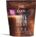 Click Coffee Protein, Protein & Real Coffee All-in-One, Meal Replacement Nutrition Drink, Mocha Flavor, 23 Essential Vitamins, Double Shot Espresso Coffee, Hot or Cold, 15.8-Ounce