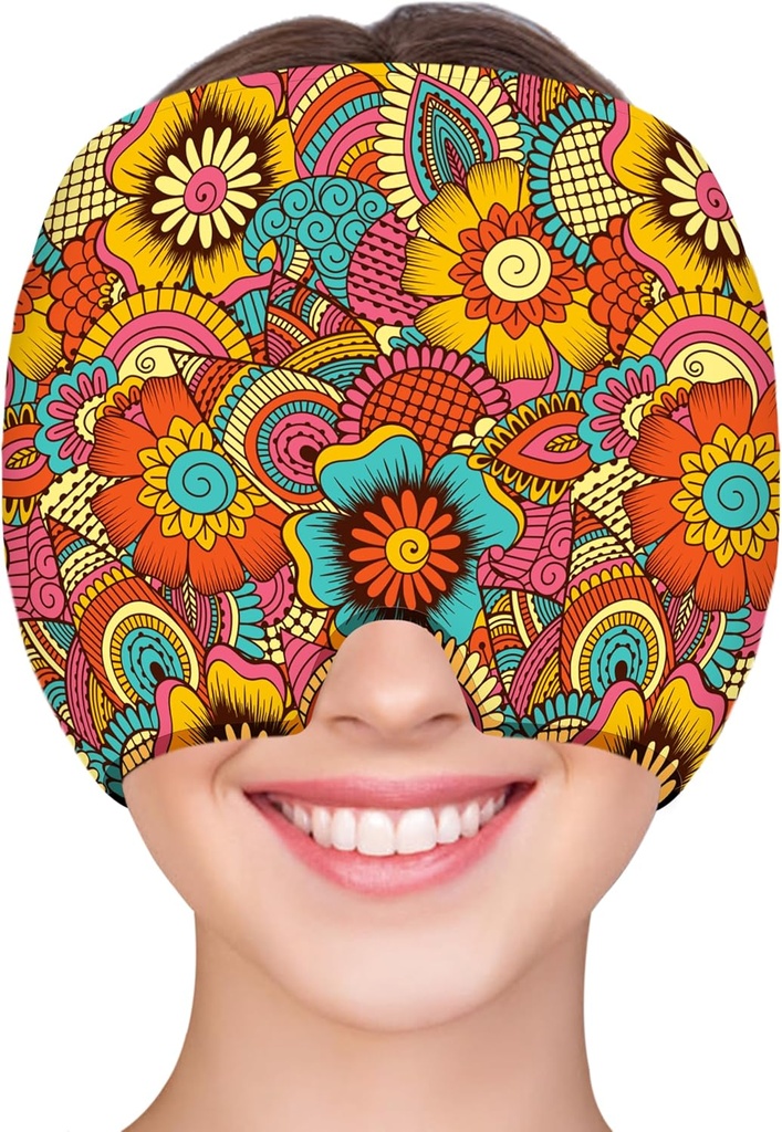 ZNÖCUETÖD Migrena Relief Cap Ból głowy Relief Cap Cold Cap Ice Hat dla Migreny Ból głowy Sinus Napięcie głowy Ice Pack Migrena Maska Hancack Cap Ice Beanie Gorąca / zimna kompresja Kobiety