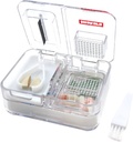 Travel Pill Box Medicine, Suplementy, Witamina Pill Organizator Codzienne Pill Case z Pill Cutter Pill Crusher i Grinder (biały)