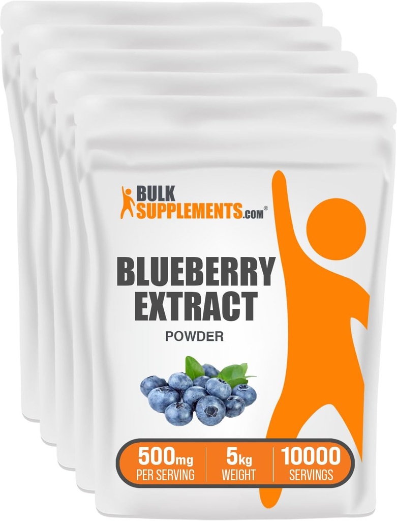 BulkSupplements.com Blueberry Extract Powder - Blueberry Extract for Baking - Anthoyanin Supplement - Antioksydants Supplement - Wild Blueberry Powder - Smoothie Powder (5 Kilograms - 11 lbs)