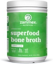 Zammex Bone Broth Plus Superfood Protein Powder (Turmeric Flavor), 8g Zhydrolizowane białko z witaminą D, do zdrowej skóry, paznokci, włosów, joints & trawienie, Non-GMO (30 Servings)