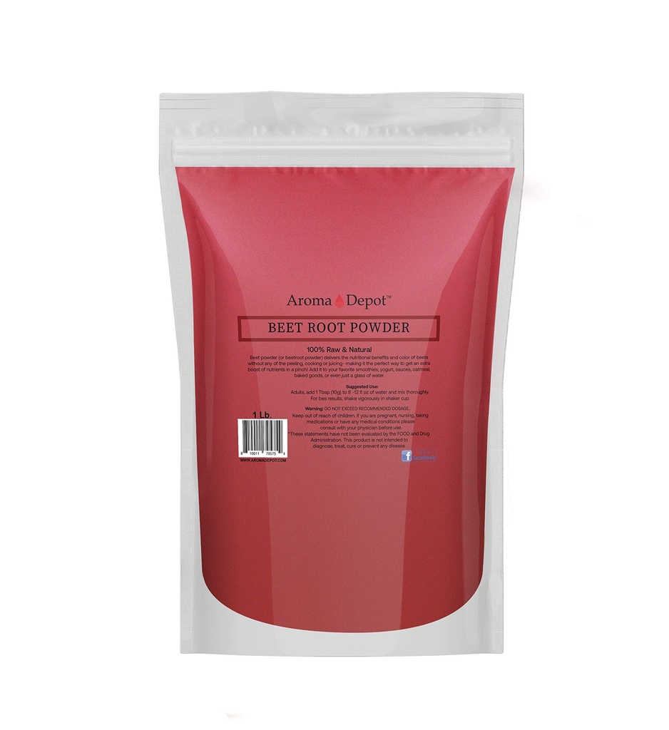 Proszek buraczany 1 lb. by Aroma Depot Raw & Non-GMO I Vegan & Gluten Free I Nitric Oxide Booster I Boost Stamina and Increases Energy I Immune System Booster I 100% Natural