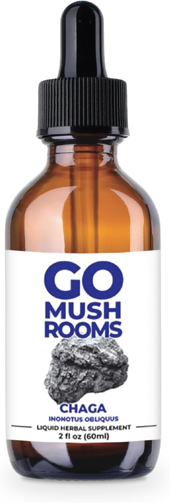 Chaga Mushroom Tincture Supplement - odżywczy bogaty i przeciwutleniacz wsparcia - 2 fl oz (60 Sług) *