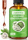 Suplementy mineralne Soursop Graviola Leaf Extract Liquid Drop Plus Pure Botanical for Cell Support, Zzz & Antioksydant - Soursop Bitters Liquid, 2- 4 Month Supply, 2 Fl Oz