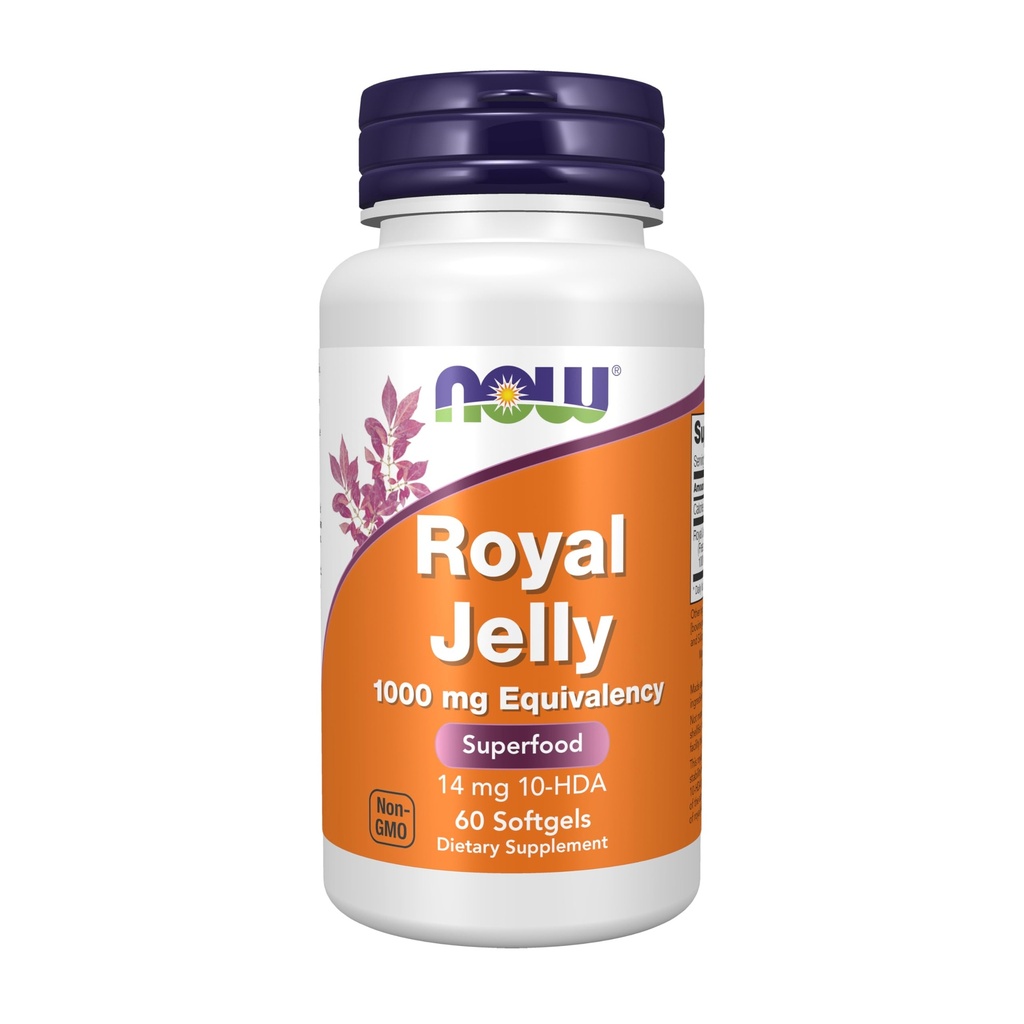 Teraz suplementy żywności, Royal Jelly 1000 mg z 10- HDA (Kwas hydroksy- D- Decenowy), 60 Softgels
