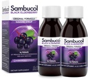 Sambucol Black Elderberry Syrop - Sambucus Elderberry Syrop, Black Elderberry Płyn, Wsparcie immunologiczne dla dzieci i dorosłych, Wysokie przeciwutleniacze, Gluten Free - Oryginalna formuła, 4 Fl Oz, 2- Pack
