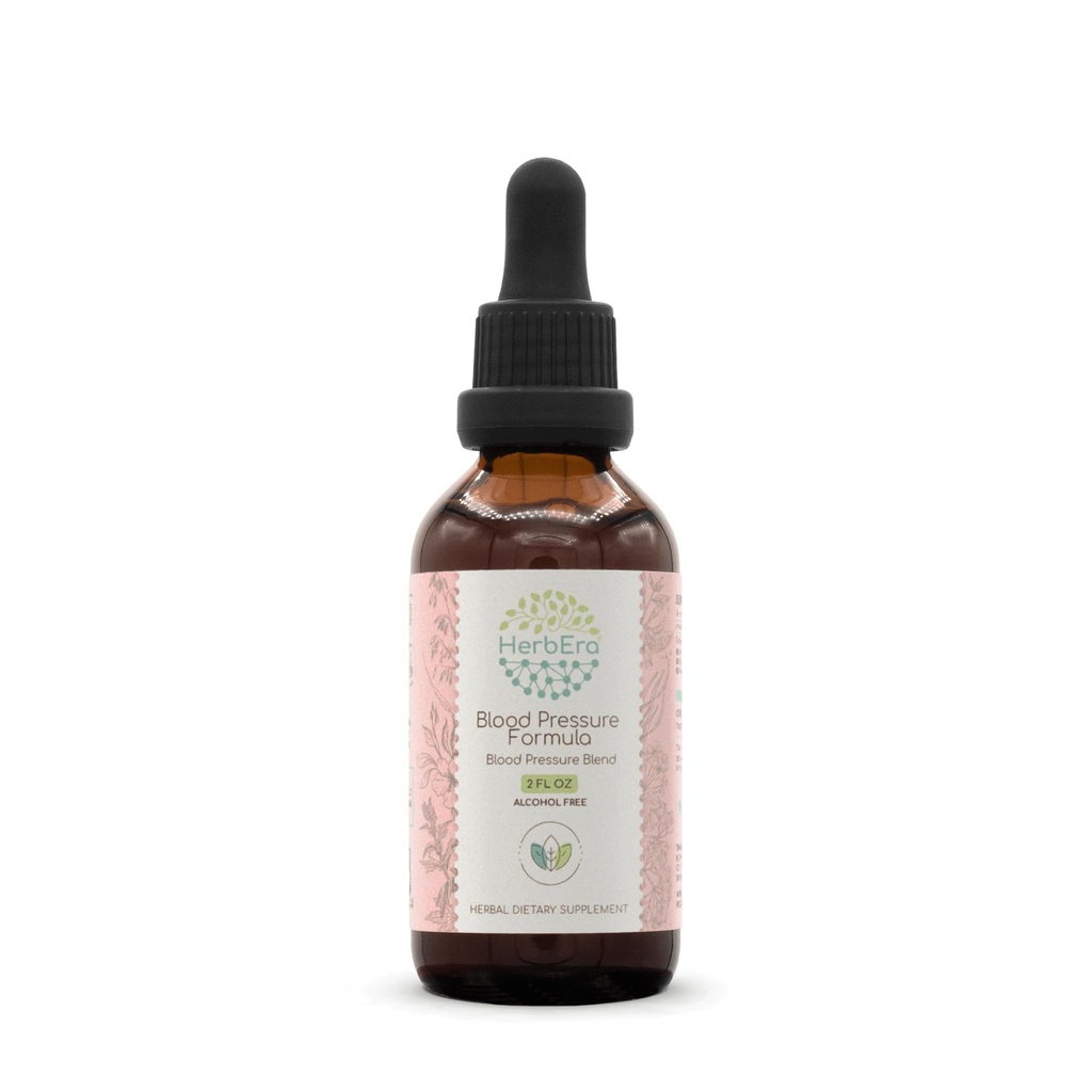 HerbEra Blood Pressure Formula B60 Bezalkoholowy ekstrakt Tincture: Hawthorn Leaf, Motherwort Herb, Cayenne Pepper, Hibiscus Flower, Spirulina. Mieszanka ciśnienia krwi 2 Fl Oz