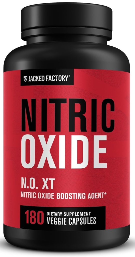 Jacked Factory N.O. XT Suplementy tlenku azotu dla mężczyzn w / Nitrosigine L Arginine L Suplement Citruline dla pomp mięśniowych & Vascularity - Przed treningiem Wzmacniacz tlenku azotu i Muscle Builder - 180 Czapki