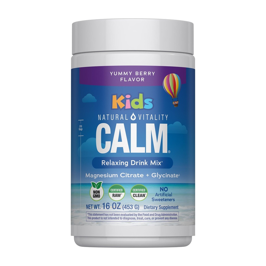 Natural Vitality Calm Sleep, Magnezu Citrate, Sleep Aid Drink Mix, GABA, Sen Aid, Wegan, Gluten Free & Non-GMO, Mieszane Berry Flavored, 16 oz.