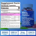 Suplement magnezu 500 mg, Gummie złożone magnezu w / Magnezu glicynian, jabłczan, cytrat, D3, B6, B12 dla uśpienia, Migrena Relief, Mięśnie i Kości, Ultimate Absorption Suplement magnezu, 2 opakowania