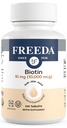 FREEDA Biotin 10,000 µg - Koszerne włosy, skóra i paznokcie Suplement - Wysoka potencja B7 do wzrostu włosów i silnych paznokci - Wegańskie tabletki z D- Biotin - 100 małych tabletek