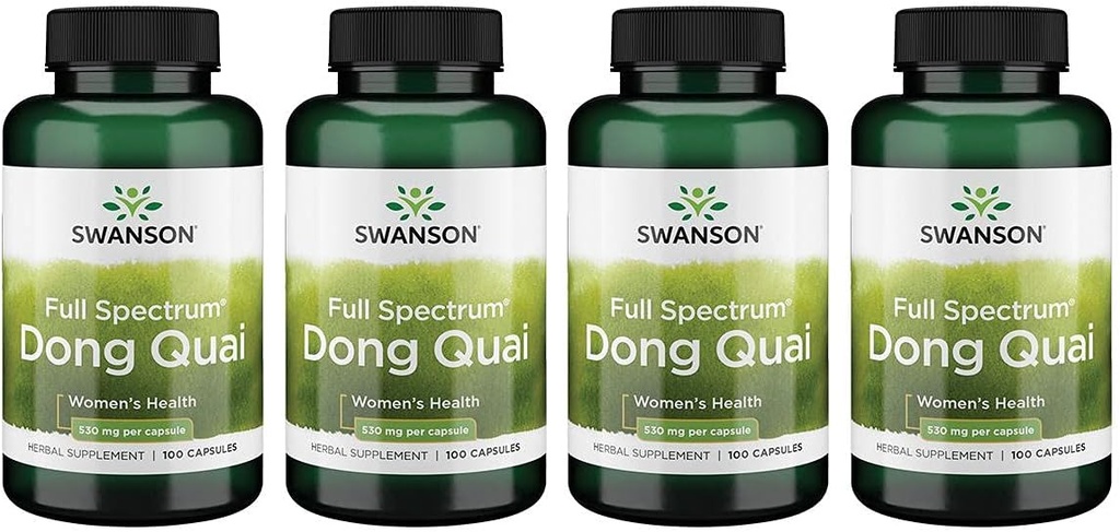 Swanson Dong Quai 530 Miligramy 100 kapsułek 4 opakowania