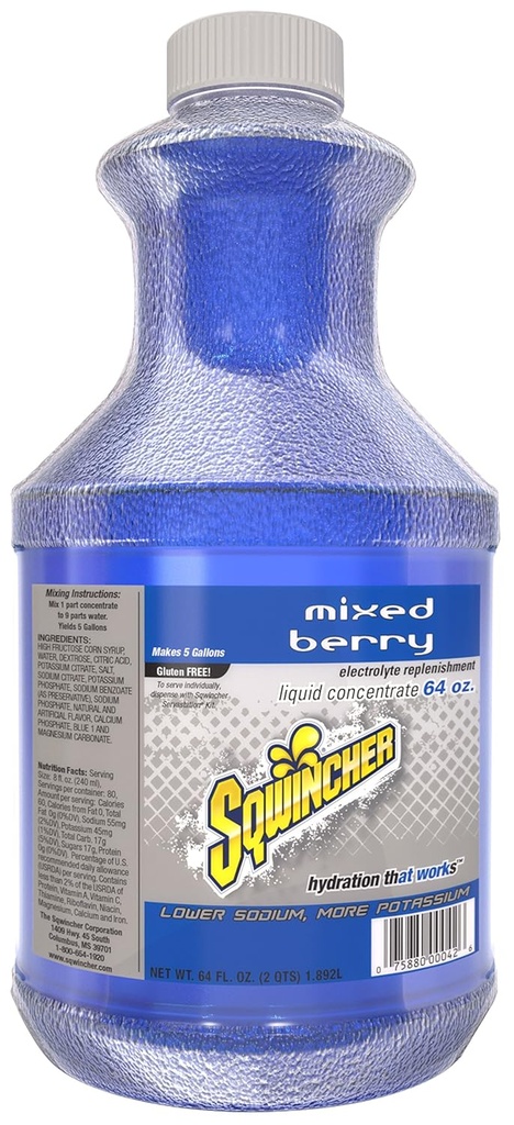Sqwincher 030320- MB Koncentrat płynny, 5 Gallon Yield, Niebieski, Standard (Opakowanie po 6)