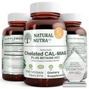 Natural Nutra Chelated Wapnia Magnez 1000 / 500 mg Suplementy Plus Betaine HCL - Chelated Cal Mag Poprawia gęstość kości, Wspiera mięśnie, Zęby, układu krążenia i Nerwy Zdrowie, 250 Wegańskie tabletki