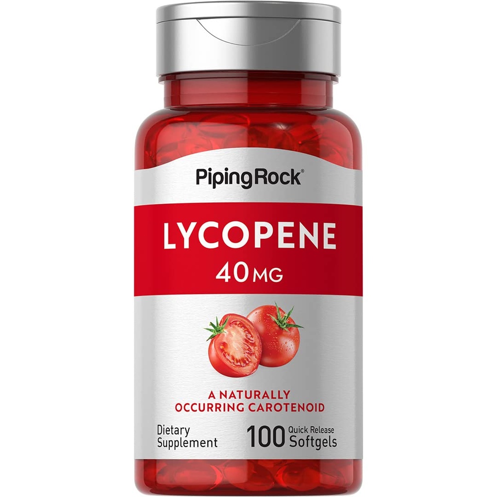 Piping Rock Lycopene Supplement Equipment 124; 40mg Equipment 124; 100 Softgels Equipment 124; Karotenoidy Equipment 124; Non- GMO, Gluten Free
