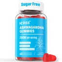 Gummy bez cukru Ashwagandha - z Magnezu Glycinate, Rhodiola Rosea, Cynk, Balsam cytrynowy, B6 - Wsparcie relaksacyjne, Natural Zzz, Stamina, Energia dla mężczyzn Kobiety - 60 Liczby