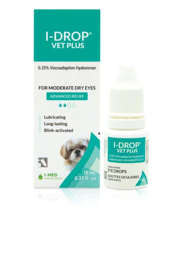 I- DROP VET PLUS: krople do oczu psa dla zwierząt domowych 124; lubrykat ostre / sezonowe suche oczy 124; Superior Comfort 124; długotrwałe ulgi 124; mniej aplikacji potrzebne, 0,25% Hyaluronan 124; butelka wielodawkowa