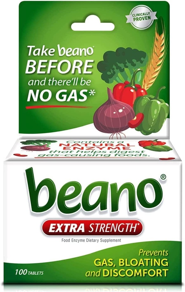 Beano, Ultra 800, Prewencja gazowa i suplement enzymatyczny, 100