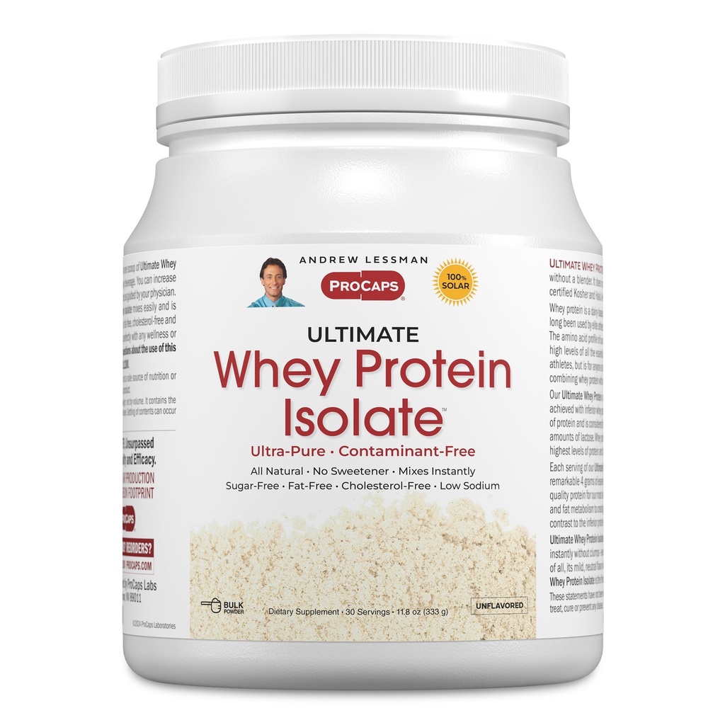 ANDREW LESSMAN Ultimate Whey Protein Isolate 30 Służenia - Wsparcie Odwracania Trening i Lean Muscle Non-GMO, Nie Dodano aromatów, Fat- Free, Cukier i Sweetener- Free, Certified Kosher. Brak dodatków