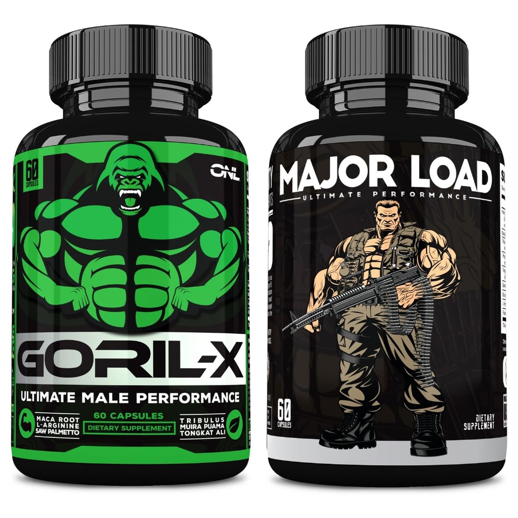ONL Ultimate Men 's Testosteron Booster Bundle - GORIL- X & Major Load Supplements