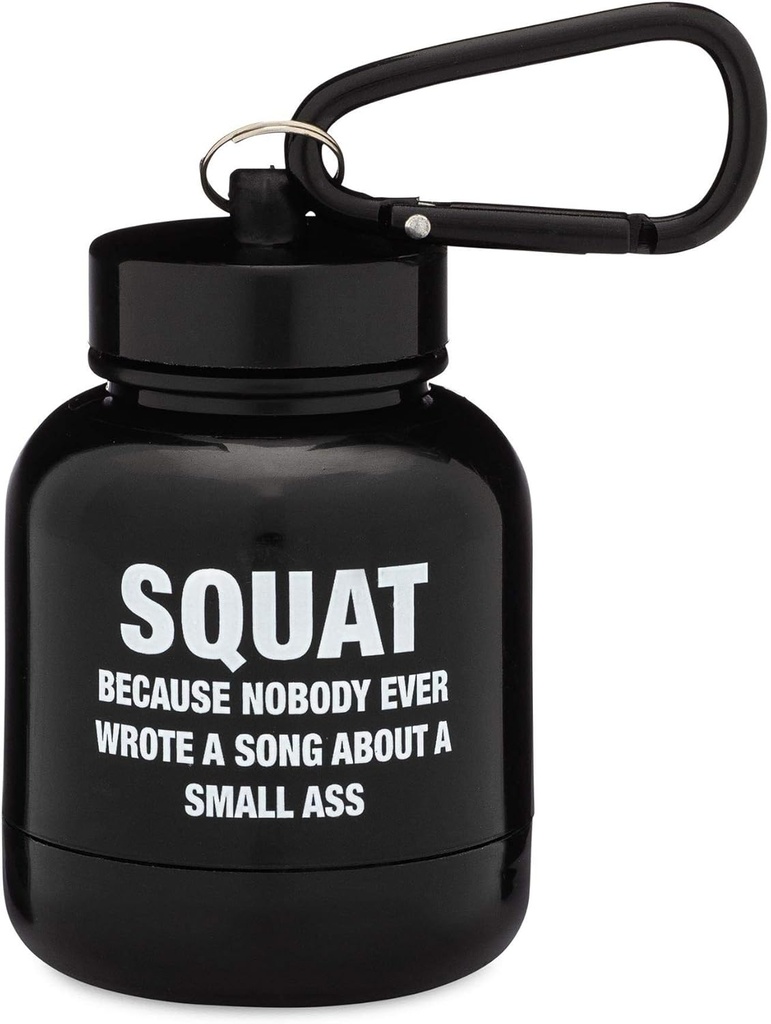 ONMYWHEY - Protein Powder & Supplement Funnel Keychain, Portable To-Go Container for The Gym, Workouts, Fitness, & Travel - TSA Approved, Squat