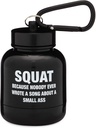 ONMYWHEY - Proszek proteinowy & Suplement Keychain Funnel, przenośny pojemnik To- do siłowni, treningi, fitness, & Travel - TSA zatwierdzone, Squat