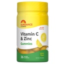 Sundance Witamina C i Gummies cynk 124; 36 Hrabia 124; Lemon Flavor 124; Wegan, Non-GMO i Gluten Free Supplement