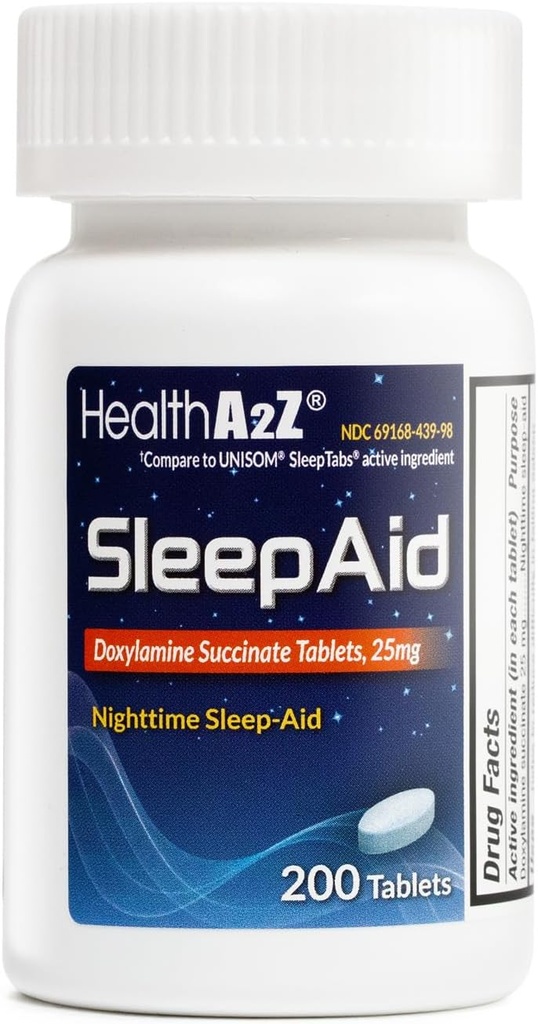 HealthA2Z ® Sen Aid 124; Doksylamina Succinate 25mg Aviation 124; (200 Counts (Pack of 1))