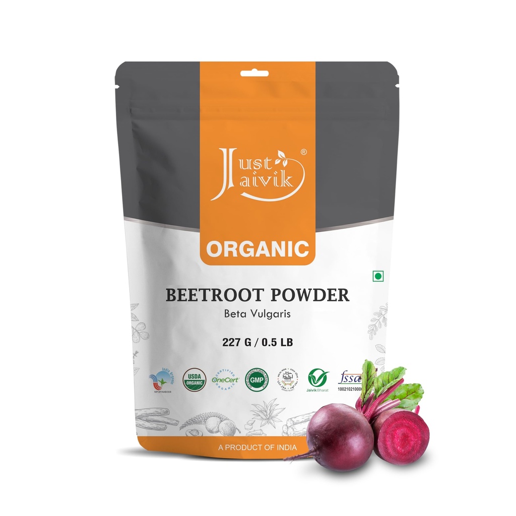 Tylko Jaivik Beetroot proszek Organiczny 227 gm / 0,5 lb 124; Naturalny tlenek azotu Booster 124; Superfood dla zdrowego serca 124; Wspiera krążenie krwi & Stamina & 124; Gluten Free & Vegan