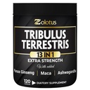 Zolotus 13in1 Tribulus Terrestris kapsułki z Maca, Horny Goat Weed, Panax Ginseng, Saw Palmetto, Tongkat Ali, Shilajit & More - Energia, Suplement Staminy dla mężczyzn i kobiet - 120 Liczby
