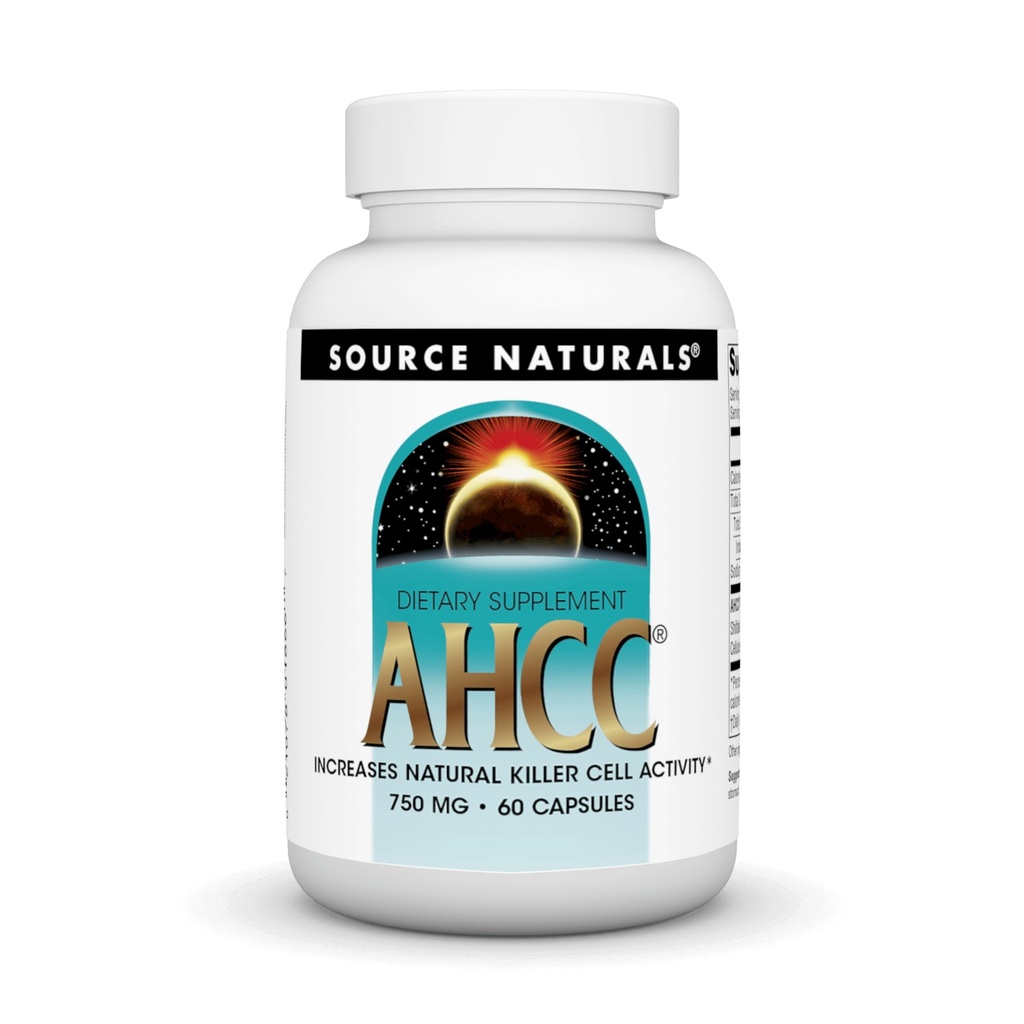 Źródło Naturals AHCC 750 mg Zwiększa Naturalną Aktywność Komórki Zabójcy * - 60 Kapsułki