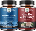 Paleta płynnych wody z Dandelion Leaf Extract & Green Tea for Bloating Relief i koncentrat bezogonowy czosnek Softgels - Wyciąg z pietruszki i starszych czosnku Suplementy dla Gut Support