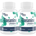 Liposomal L- Theanine 500mg, Complex with GABA 200mg & Magnez 100mg, Dodatkowy suplement siłowy do uspokajania, relaksacji i koncentracji, Gluten Free - 120 kapsułki