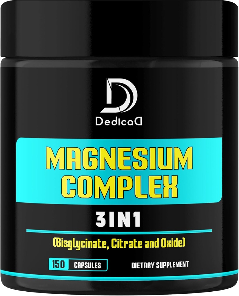 Magnezu Bisglicinate, Cytrate & Oxide - 150 Kapsułek - 100 mg Elemental Triple Magnezu Complex Supplement - Wsparcie dla produkcji energii, mięśni, mózgu i zdrowia immunologicznego