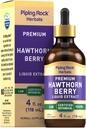 Piping Rock Hawthorn Berry Ekstrakt płynny 124; 4 fl oz 124; Herb nalewka krople 124; Premium suplement wegetariański 124; Nie GMO, Gluten Free