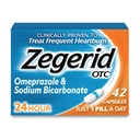 Zegerid OTC, 24- godzinna ulga Heartburn Relief, Acid Refluks Medicine and Antacid, Treats Frequent Heartburn, Omeprazol 20mg + dwuwęglan sodu, Inhibitor pompy protonowej (PPI), 42 kapsułki