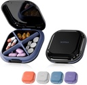 Mały pióro Case, Pill Box, Travel pill Container, Przenośne, Pocket pill Case for Purse, Mini pill Organizer for Medicine, Cute 5 kolorów (czarny)