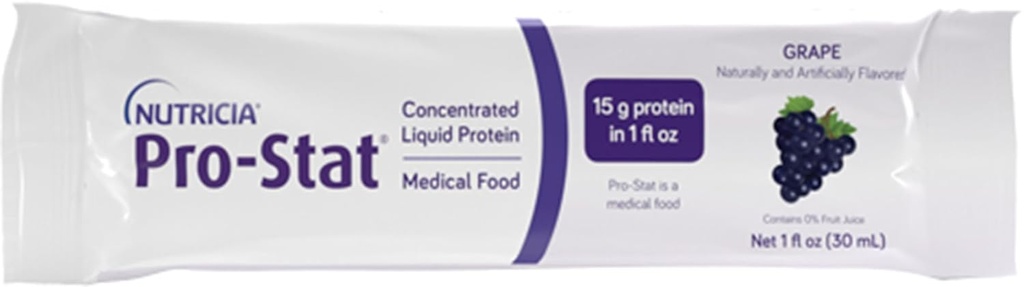 Pro- Stat Sugar Free Grape, 1 oz Pakiety, Wysokie suplementy protein, 96 Hrabia, Lactose- Free, Gluten- Free, Soy- Free