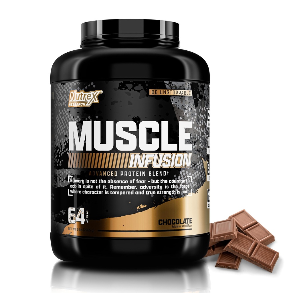 Nutrex Badania białka serwatki Proszek, Czekoladowe Infuzja Mięśnie Serwatka Izolacja w / EAA & Hi BCAA dla Muscle Gain - 5 funtów - Muscle Builder for Men & Women, Sports Nutrition, Pyszny smak i tekstura