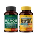 Sandhu Herbals Seamoss & kurkumina kurkumina z bioperine kapsułki 124; Wspiera immunologiczne, Digestive, Cognitive, skóry i włosów zdrowia
