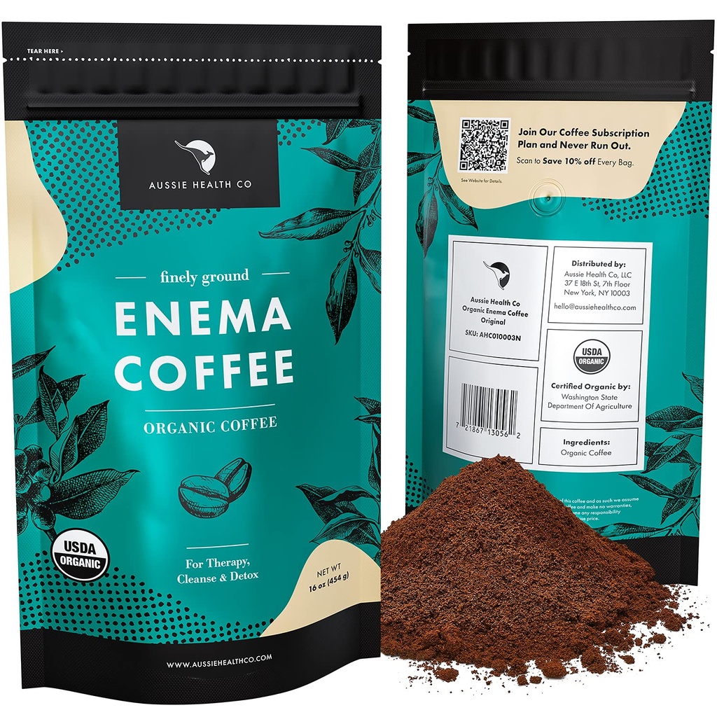 Aussie Health Co Enema Coffee - Kawa organiczna - 419 ° Pieczona, Kawa ziemna, Oczyścić i Detoksykacji, Made in USA - 1 lb Bag