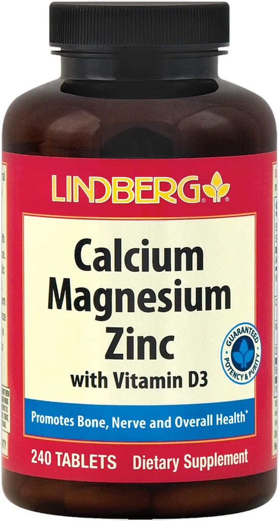 Wapń Magnezu Cynk 124; 240 Kapsułki 124; Witamina D3 i Boron 124; Wegetarianin, Non-GMO, Gluten Free Supplement Agreement 124; Przez Lindberg